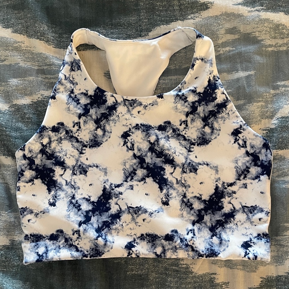 GAP Fit Racerback Sports Bra - Marble Print